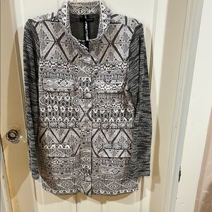 Maurices Black and White Geometric Blazer